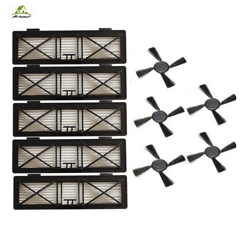 5 個超 preformance フィルター & 5 本のサイドブラシ交換格好いい Botvac D シリーズ 945-0215 フィルター 70e D75 D80 D85 キットパーツ