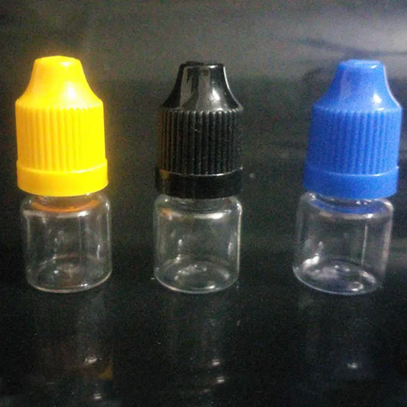 

Fat PET 3ml Dropper Bottles Plastic Refillable Long empty plastic E Liquid Bottle With Child Proof Caps