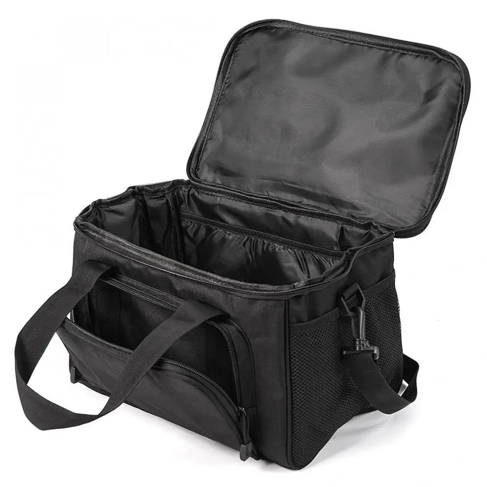 Black Outdoor Fishing Bag Multifunctional Waterproof Oxford Shoulder Messenger Fishing Tackle Reel Lure Camera Storage Bag