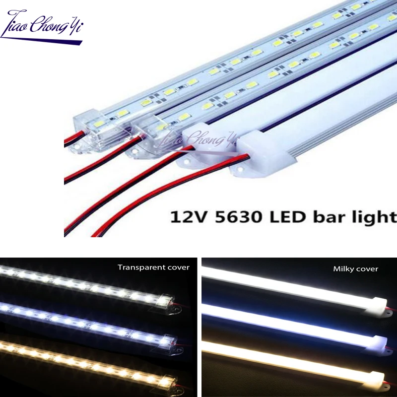 Новинка 5630 5 шт. X 50 см 12 В постоянного тока SMD 5630 36 светодиосветодиодный жестсветодиодный светодиодная полоса просветильник алюминиевая оболочка + крышка ПК светодиодная полоса освещения 5630