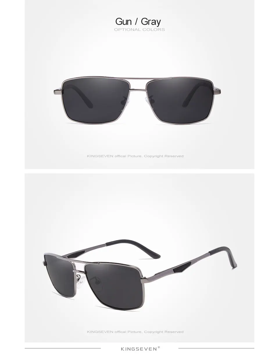 KINGSEVEN 2024 Marke Designer Polarisierte Sonnenbrille Für Fahren Männer Oculos Quadrat Sonnenbrille Für männer Mode Reise Brillen – Detail 6