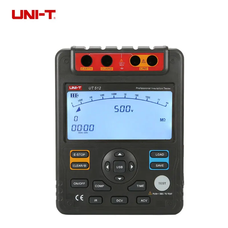 UNI-T UT512 Digital Insulation Resistance Tester Meter Megohmmeter Low Ohm Ohmmeter Voltmeter Auto Range 2500v Usb Interface ohm