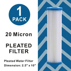 20 Micron - Whole House Sediment Pleated Filter Cartridge, Washable 10