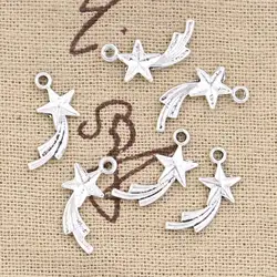 50pcs Charms Shooting Star 16x8mm Antique Making Pendant fit,Vintage Tibetan Silver color,DIY Handmade Jewelry