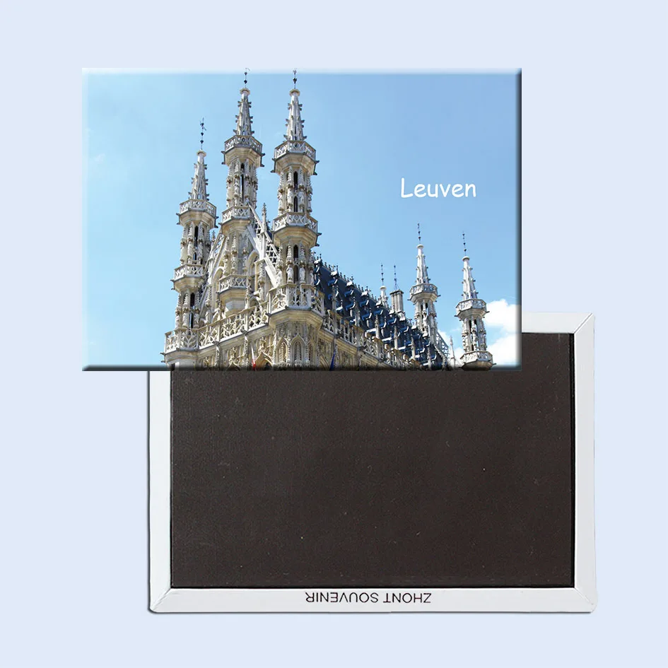 Tourist souvenir Refrigerator Magnets memories,Medieval City Hall Leuven Belgium Tourist souvenir Rigid Fridge Magnets 20803