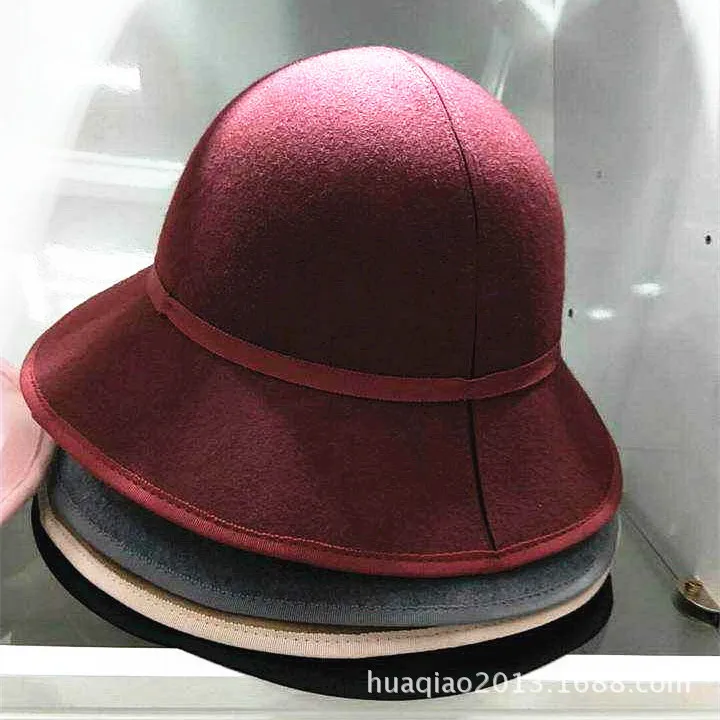 

Lady Autumn Winter Fedoras Hat Girls Foldable Woolen Dome Hat Female Basin Hat Fishman Cap Lady's Fashionable Warm Hat B8972