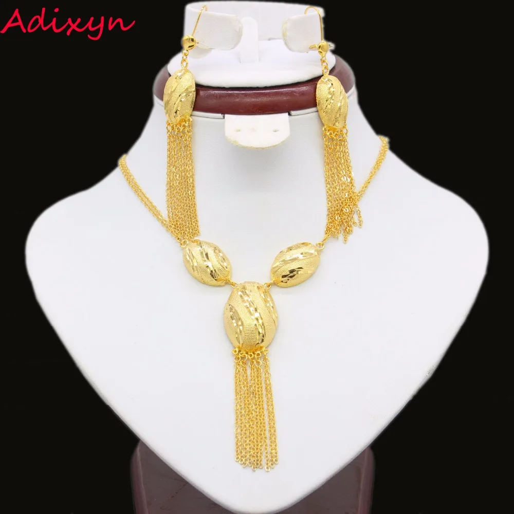 

New Dubai Necklace/Earring Set Jewelry Women Gold Color Jewelry India/African/Dubai/Ethiopia/Nigeria/Arabic/Oman