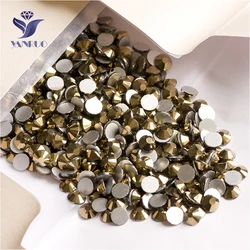 YANRUO 2058NoHF SS3-SS34 Aurum Gold Stones Crystal Strass Non Hot Fix Flatback Rhinestones For Nail Art Decorations