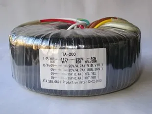 200W Toroidal Core Transformer Of Copper Enamel Wire For Audio Amplifier Dedicated Power Supply Output 26V 15V