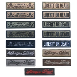 AHYONNIEX 1PC Long Strip Liberty o Death Flag patch adesivi tattici in tessuto militare banner 3D per Jeans borse per vestiti