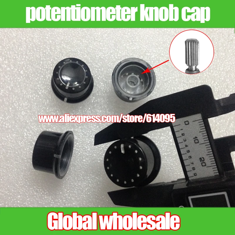 20pcs High-grade Light Penetration Audio Audio Switch Knob Cap / Translucent Potentiometer Knob Cap / D25*15MM / Hole 6mm