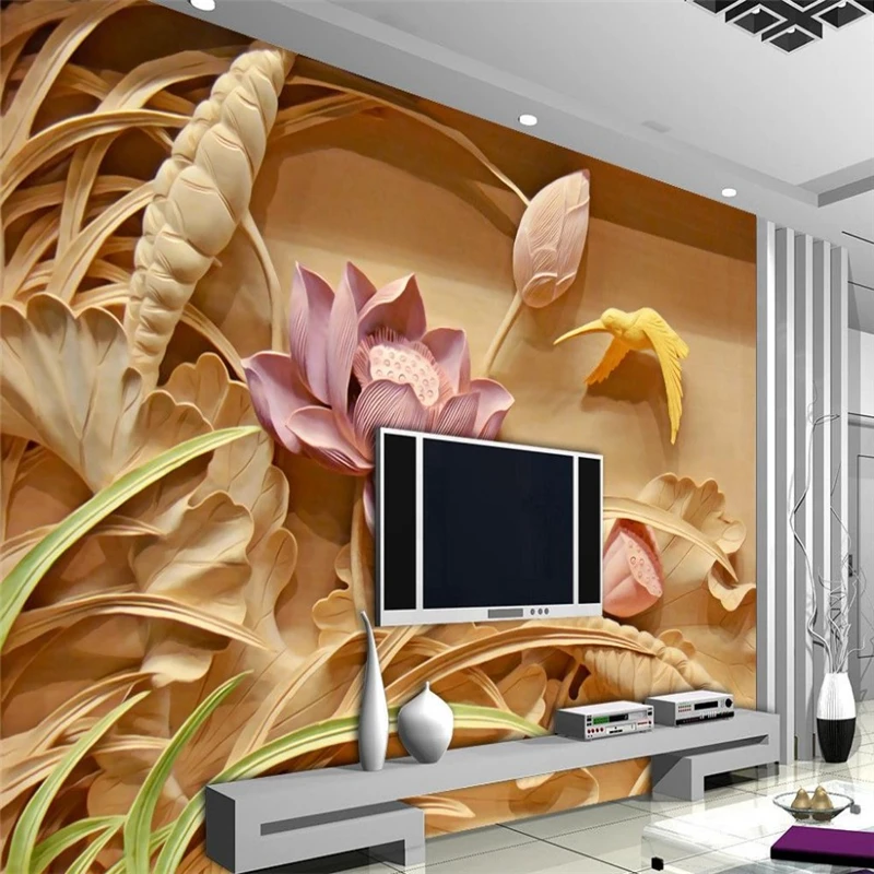 

beibehang Custom 3d mural wallpaper for wall European painting stereoscopic relief jade living room TV backdrop photo wall paper