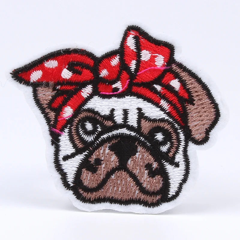 10pcs/lot Cartoon Dog Patch Embroidered Iron On Animal Stickers For Jeans Coats Sew On Garments Repair Appliques DIY bags Badge