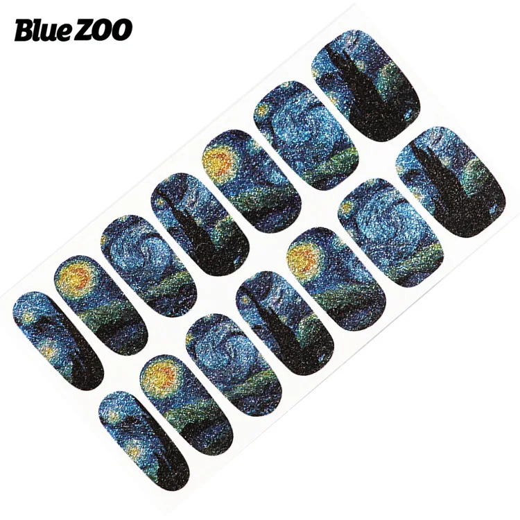 1pc Vincent van Gogh template Nail Sticker Art Water Slide Decals Sticker Tips DIY Sexy Rhinestone Decoration 145*75mm