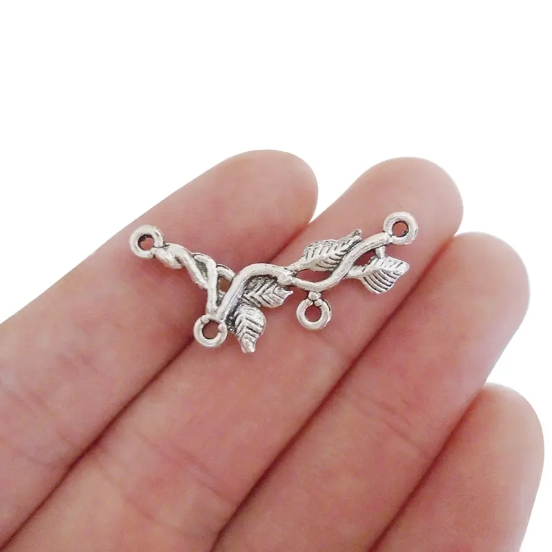 30pcs Tree Leaf Branch Chandelier Connector Charms for DIY Necklace Jewelry Making Findings