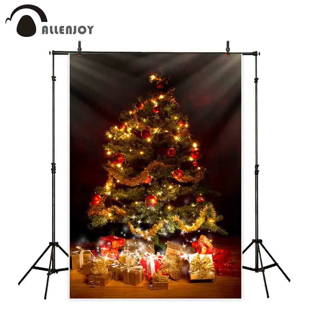 Allenjoy – arrière-plan de photographie, fête d'arbre de noël, cadeaux de fête à domicile, boule de décoration légère, pour séances photo