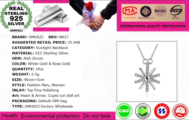 OMHXZJ Wholesale Fashion Sweet Woman Girl Gift 18 Inch 45 CM Platinum Rose Gold Sunlight Sunflower Cross Chain Necklaces NK27