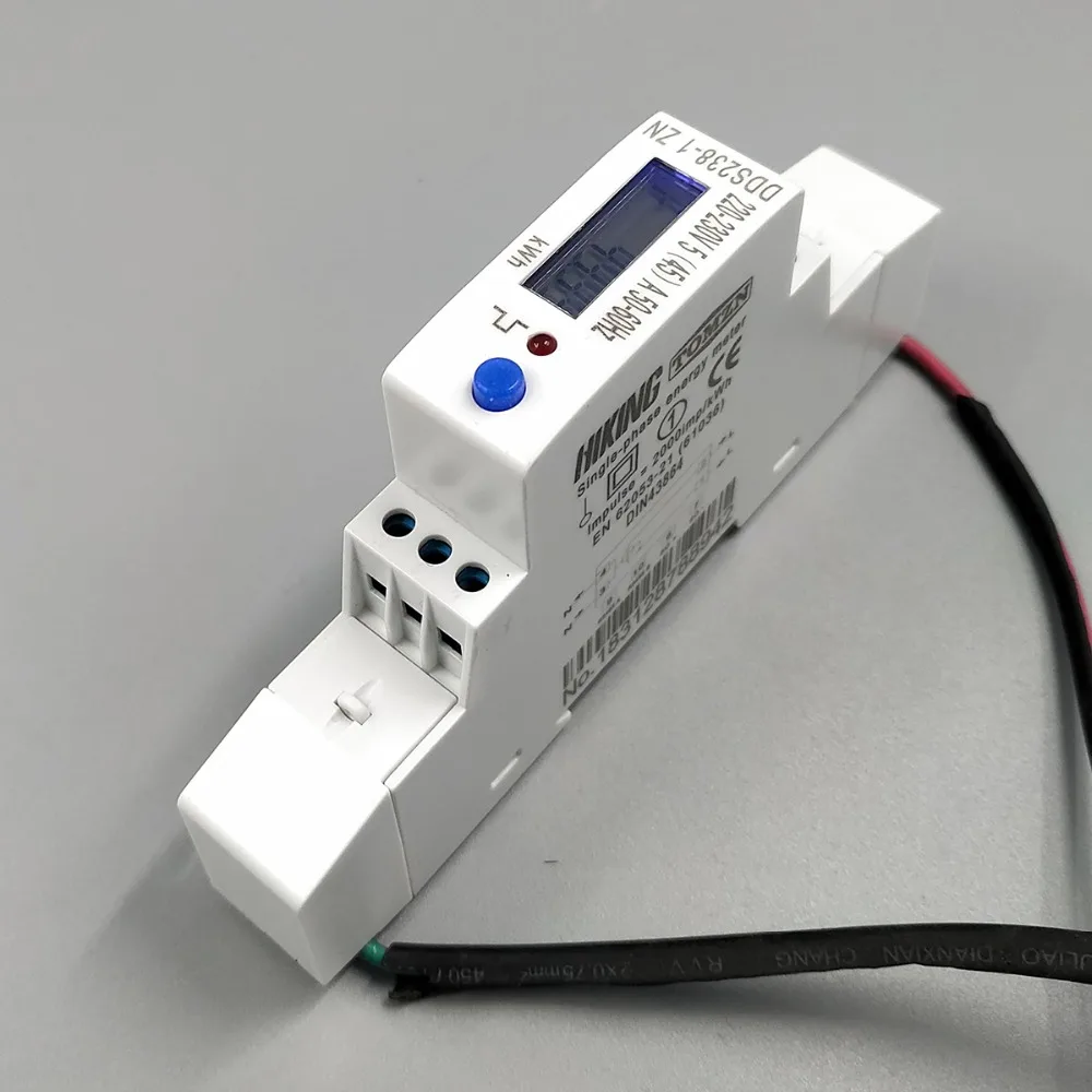 5(45)A 45A MAX 220V 230V 50HZ 60HZ voltage current single phase Din rail KWH Watt hour energy meter with RS485 MODBUS-RUT