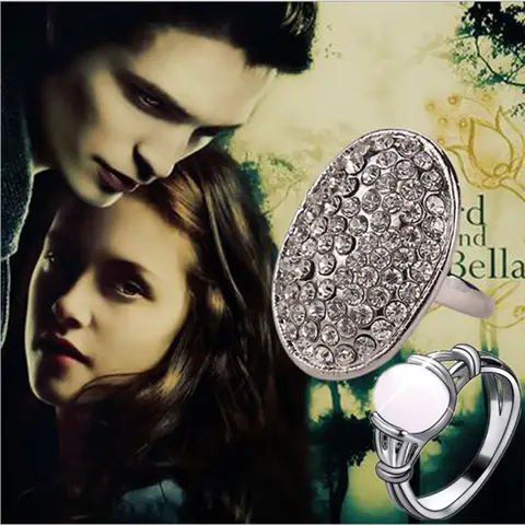 Film Il Crepuscolo Bella Anello con pietra di luna Gioielli da vampiro Edward Anelli di fidanzamento per le donne Regali per la festa nuziale