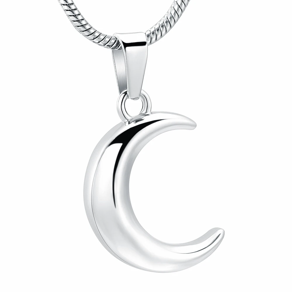 

IJD12833 Stainless Steel Crescent Moon Cremation Jewelry For Ashes Keepsake Memorial Urn Necklace For Women Men Fashion Gifts