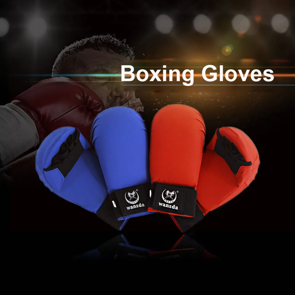 High Quality Leather Half Finger Women Men Children Karate Boxing Gloves 2 Colors Optional