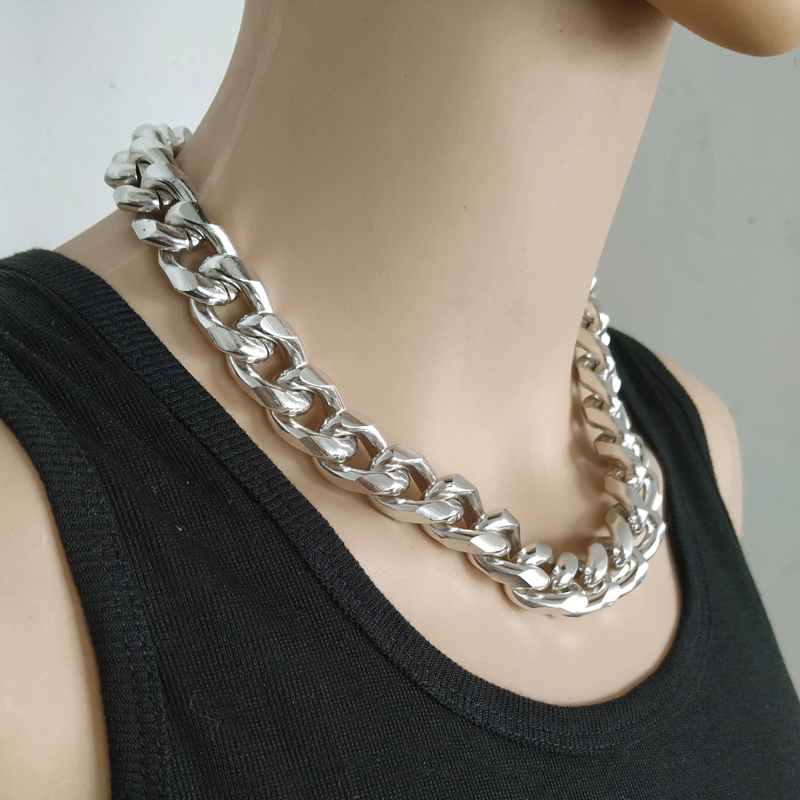 

2019 Gothic Chunky chain Choker Necklace Punk rock Statement Necklace Women goth Jewelry Vintage collier femme fashion jewelry