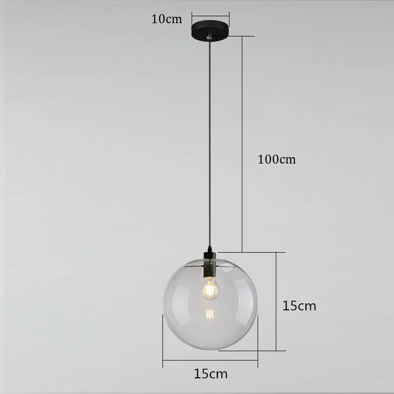 Glass Pendant Light Hotel Lights Kitchen Island Lamp Bedroom Bar Modern Pendant Lighting Study Office Ceiling Lamp Bulb Include