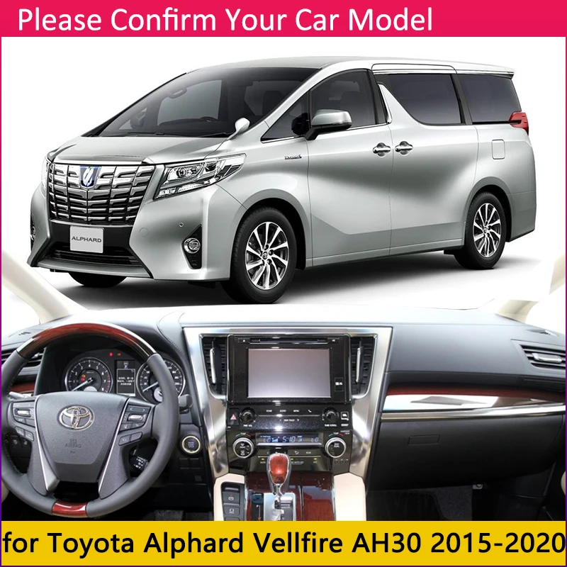 for Toyota Alphard Vellfire 30 AH30 2015~2022 Anti-Slip Mat Dashboard Dash Cover Pad Sunshade Dashmat Accessories 2017 2018 2019