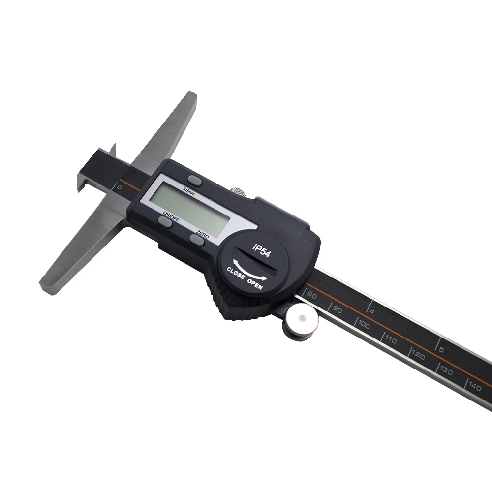 0-200mm Double Hook Depth Vernier Caliper Digital Stainless Steel Electronic Caliper IP54 Waterproof High Accuracy