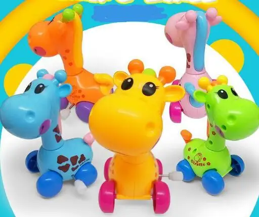 Cute Cartoon Animal Giraffe Clockwork Wind Up Baby Toys Running Head Tail Swing Classic Newborn Toy Children Gift Spring Toy YH1