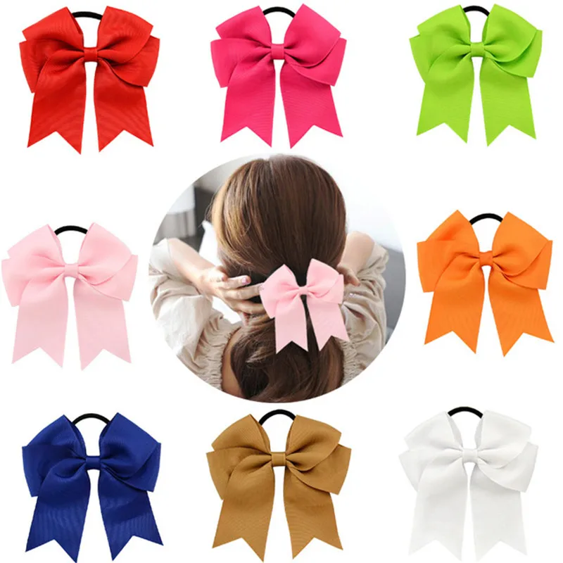 Grosgrain Ribbon Bow Women Ponytail Holder Elastic Hair Bands Rubber Rope Hairbands Girls Headdress Scrunchies Hair Accessories