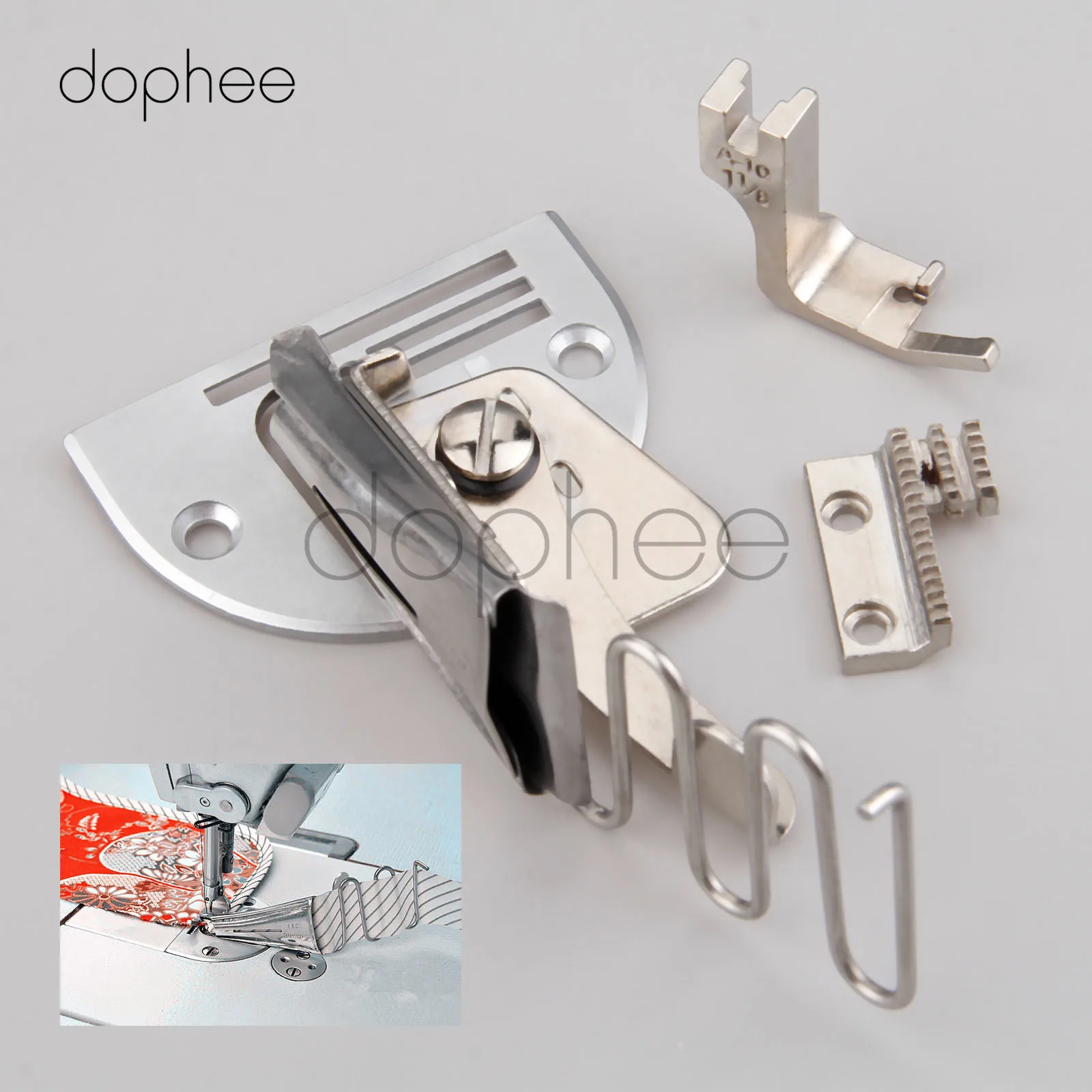 dophee 1pcs A10 30mm Hemmer Right Angle Bias Binder for Lockstitch Machine Sewing Overlock Folder Binding of Curve Edge