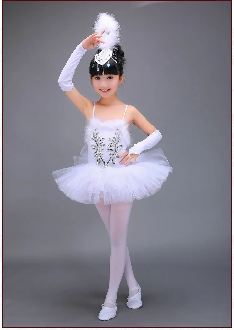 Costume Tutu de Ballet Blanc Professionnel pour Fille, Robe de Ballerine pour Enfant, Vêtements de brev