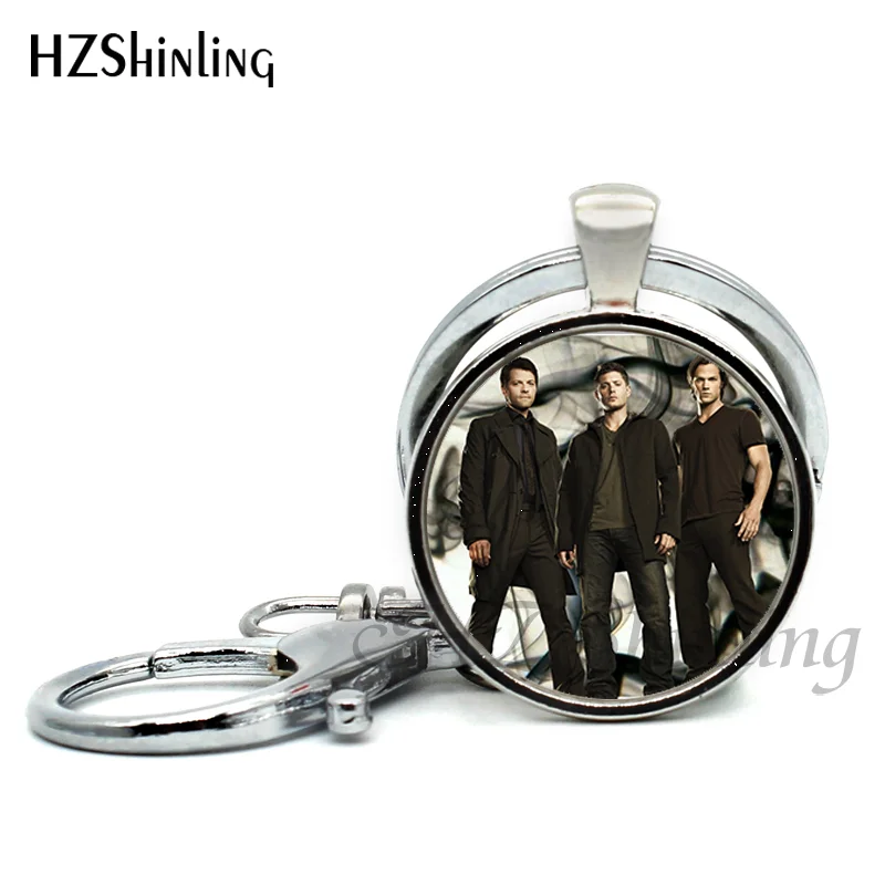 2017 New Arrival Supernatural sam Pendant Keychains Steampunk Jewelry Glass Cabochon Sam Supernatural Key ring Wholesale