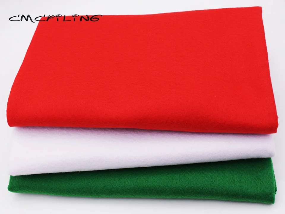 Rot-weiß-grüner weicher Filzstoff für Handarbeiten, DIY, Nähen, Puppen, Basteln/Vliesstoff/Polyestertuch 45 cm x 110 cm – Detail 2