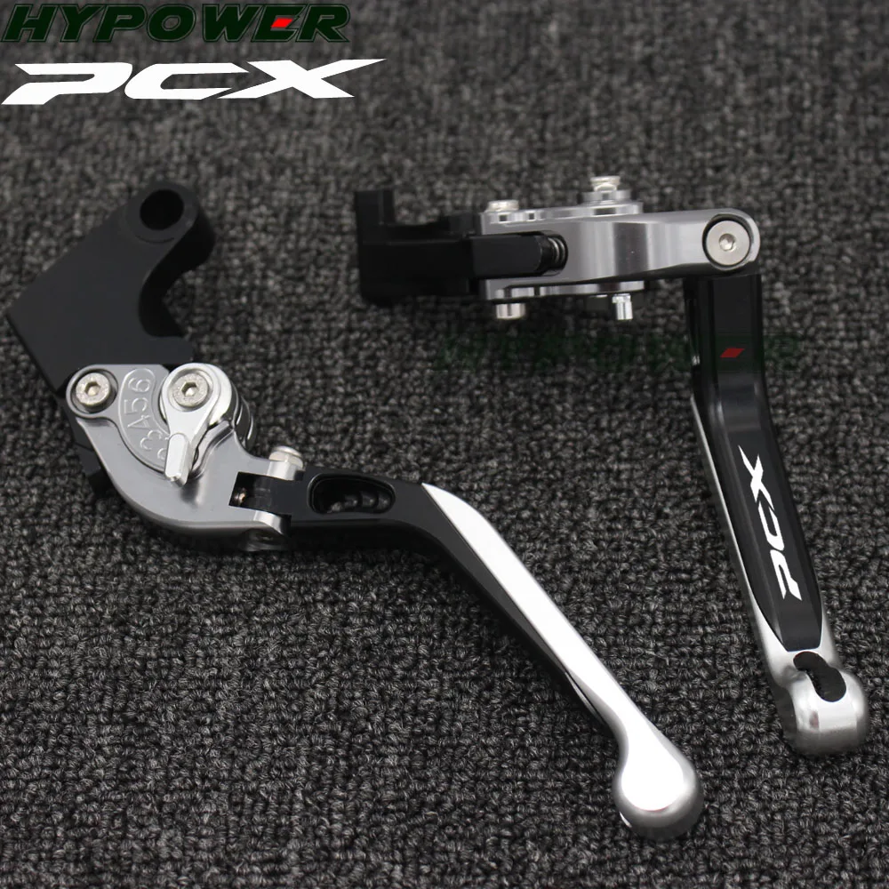 With Logo PCX Sliver+Black CNC Motorcycle Brake Clutch Levers For Honda PCX 125 150 PCX125 PCX 150 2010 2013 2014 2015 2016 2017