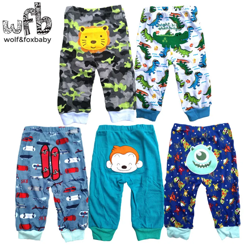 Pantalones de PP para bebés, ropa de dibujos animados para niños y niñas, novedad, venta al por menor, lote de 5 unidades, 0-2 años