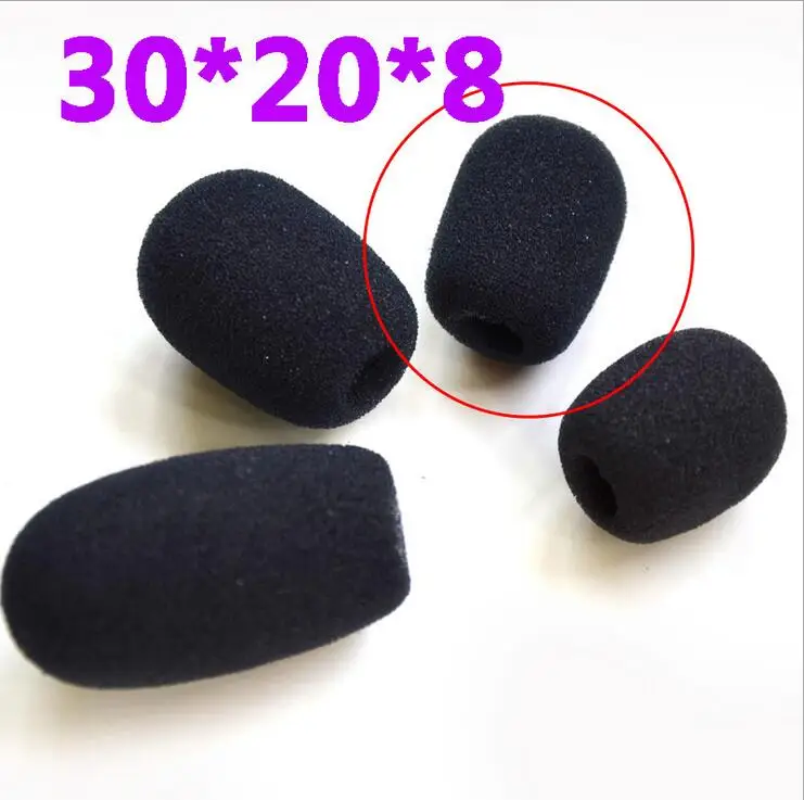 100pcs/lot Headset replacement Foam Microphone Cover telephone headset mic cover microphone windscreen windshied headset foam