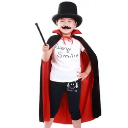 Red Black Hood Girl Boy Death Cloak Magician Witch Wizard Cloak Cape Robe Fantasia Infantil Halloween Costume for Children Kids