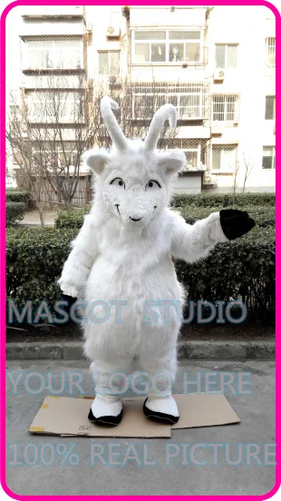 

mascot plush white goat sheep ram mascot costume custom cartoon character cosplay fancy dress mascotte theme