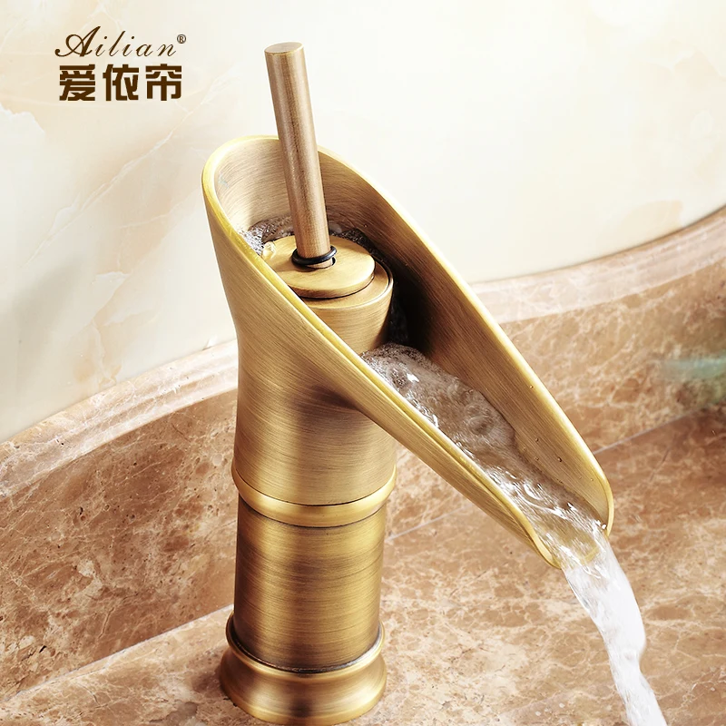 All copper archaize faucet Art basin form a complete set of archaize bibcock Bronze glass faucet bronze