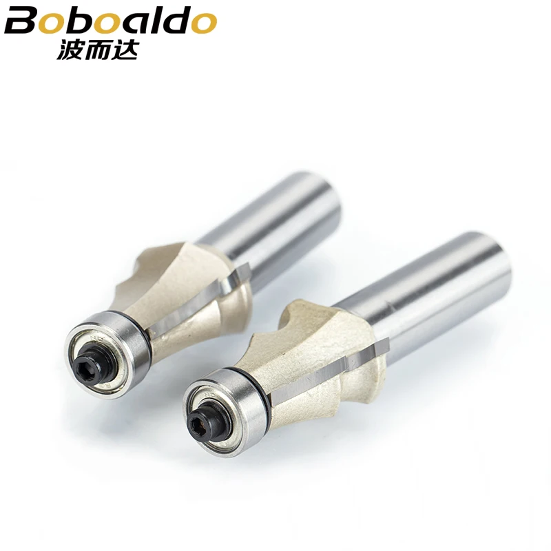 1pcs 1/2 1/4 Shank Drawing Line Router Bit for Wood With Bearing Woodworking Tools two Flute endmill milling cutter