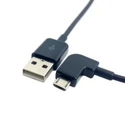 Black or White Left angled 90 degree Micro USB Male to USB Data Charge Cable 20cm 1m 2m 3m 5m 100cm for Tablet