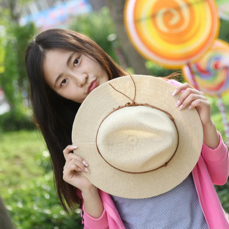 Summer hat new straw yarn lady\'s sun hat ，Sun and ultraviolet protection，Wide brimmed straw hat