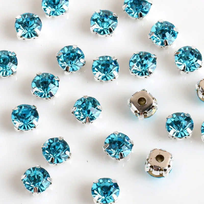 Crystal Glass 3mm Round Sew-on Rhinestones silver Bottom DIY Women\'s Dresses 200pcs/piece