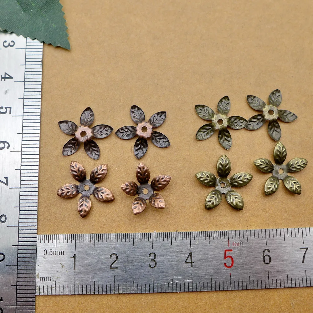 Imagem -02 - Flower Shape Beads Cap Bronze Antigo Cobre Níquel Livre mm Buraco mm Grosso 2000 Pcs 15*15 mm