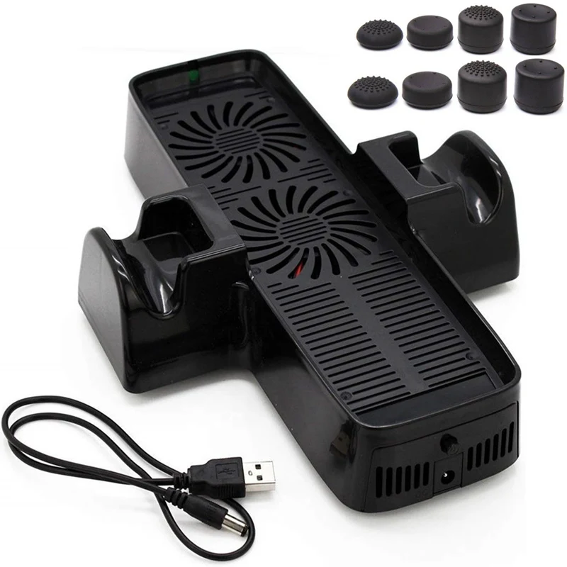 

For Xbox 360 Slim 360 S Console Cooling Fan 2 Fans With Controller Charging Dock Station Charger Cooler Stand