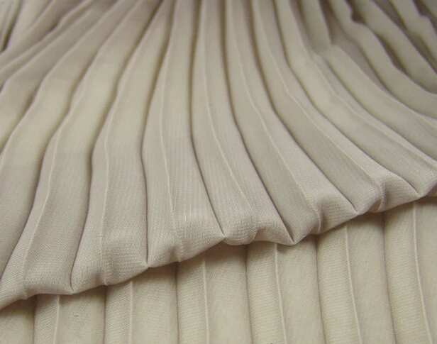 

2 meters 150cm 59" width khaki crumple accordion pleated tulle chiffon fabric wedding dress clothes materials MM121