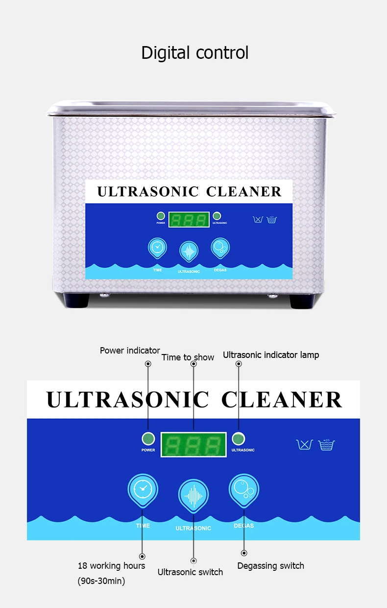 Tanque de limpeza ultrassônico de aço inoxidável da onda do ultrassom do banho de 800ml para a parte da ferramenta do prego das moedas