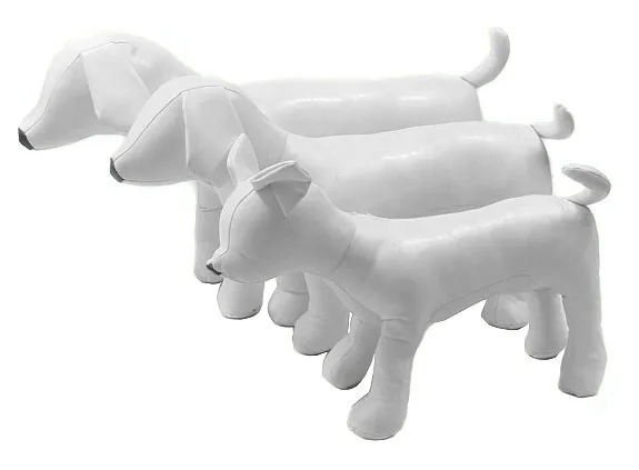 Leather Dog Mannequin, Standing Position Models, Pet Toy, Black and White, DML-001AB,